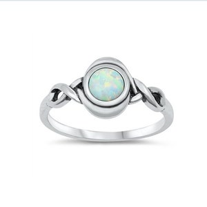 Opal Infinity Ring | Womens Sterling Silver Opal Ring | Opal Promise Ring  | Silver Infinity Ring