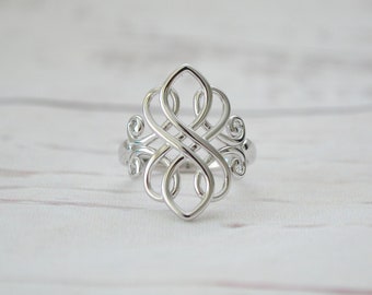 Sterling Silver Celtic Knot Ring  | Women's Silver Infinity Ring | Celtic Knot Ring | Endless Knot Ring | Love Knot Ring