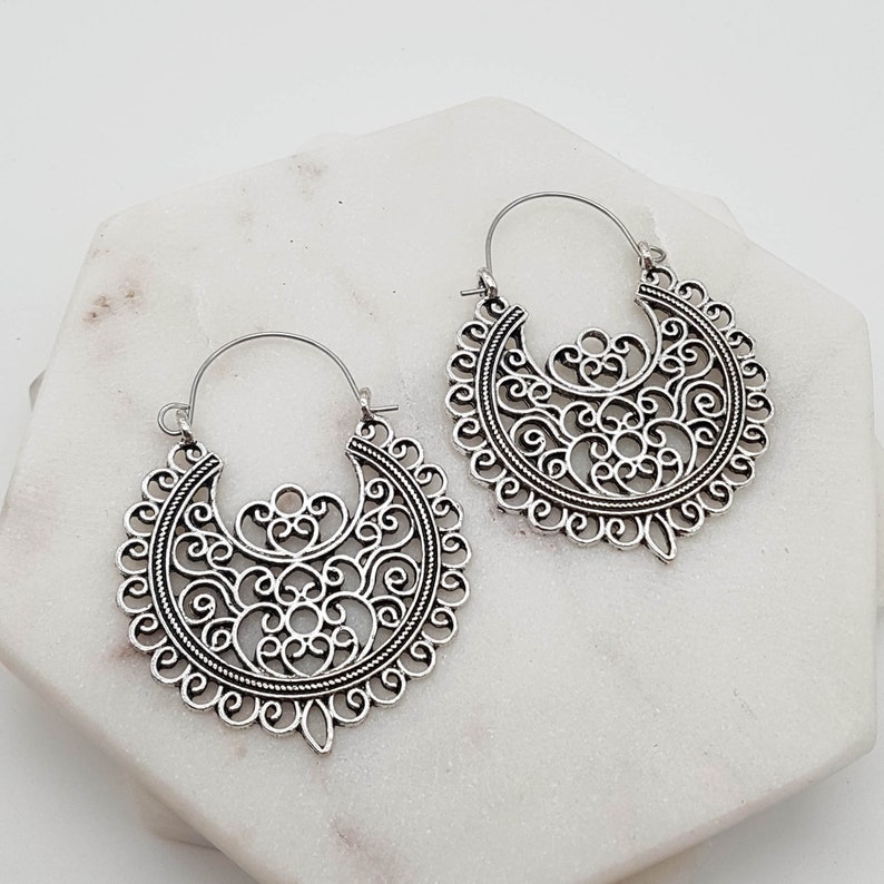 Gold Ethnic earrings Brass Gypsy Earrings Boho Earrings Silver Ethnic Earrings Tribal Earrings Bohemian Earrings