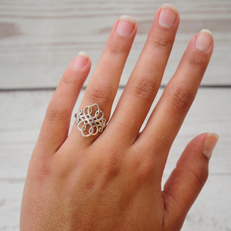 Sterling Silver Celtic Knot Ring Women's Silver Infinity Ring Celtic Knot Ring Endless Knot Ring Love Knot Ring image 2