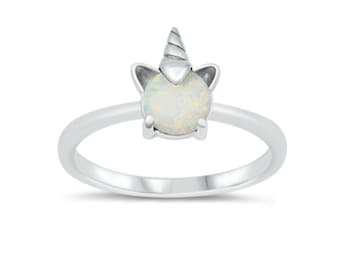 Opal Rainbow Unicorn Studs |Sterling Silver Earrings | Unicorn Earrings | Opal Jewellery | White Fire Opal Earrings |