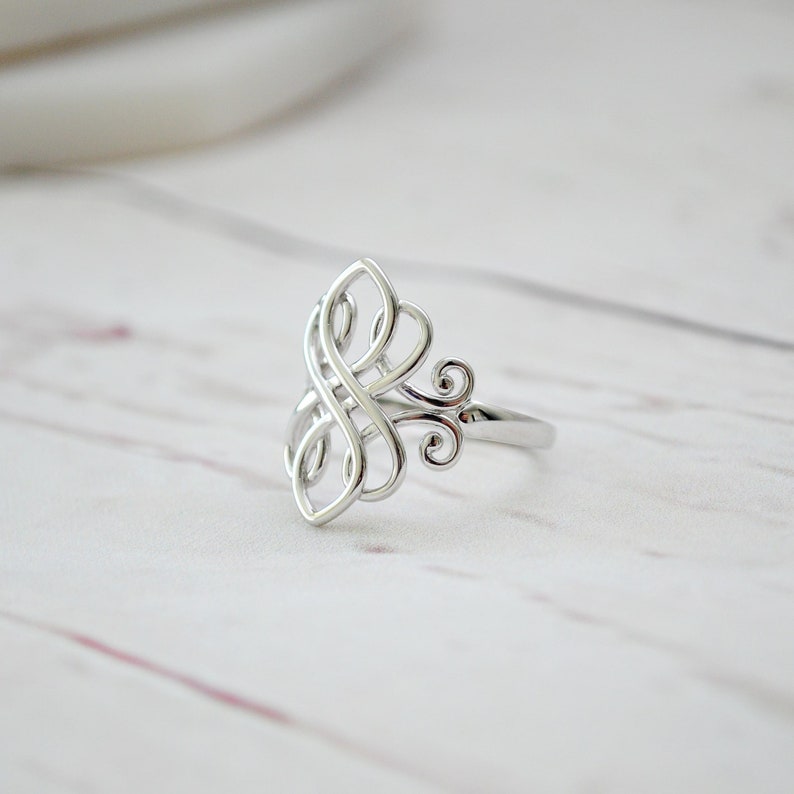 Sterling Silver Celtic Knot Ring Women's Silver Infinity Ring Celtic Knot Ring Endless Knot Ring Love Knot Ring image 3