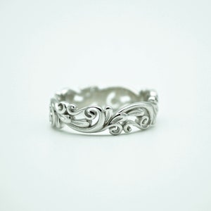 Sterling Silver Vines Ring | Vintage Filigree Wedding Band | Unique Ring | Women&#39;s Silver Ring | Floral Band