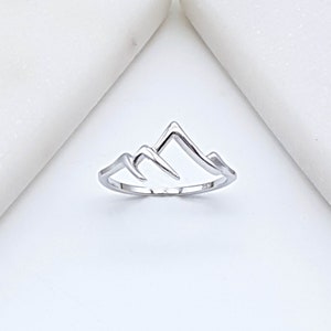 Sterling Silber Berg Ring für Damen | Minimalistischer Berg Ring | Geschenk für Sie | Zierliche Bergkette Ring |