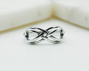 Silver Double Infinity Ring | Celtic Infinity Ring | Cute interlinking Silver Ring | Knot Ring | Unique Silver Ring