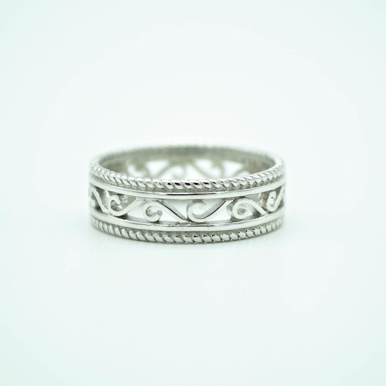 925 Sterling Silver unique Band Ring Silver Band Swirl Ring Women/'s Silver Ring Boho Ring,