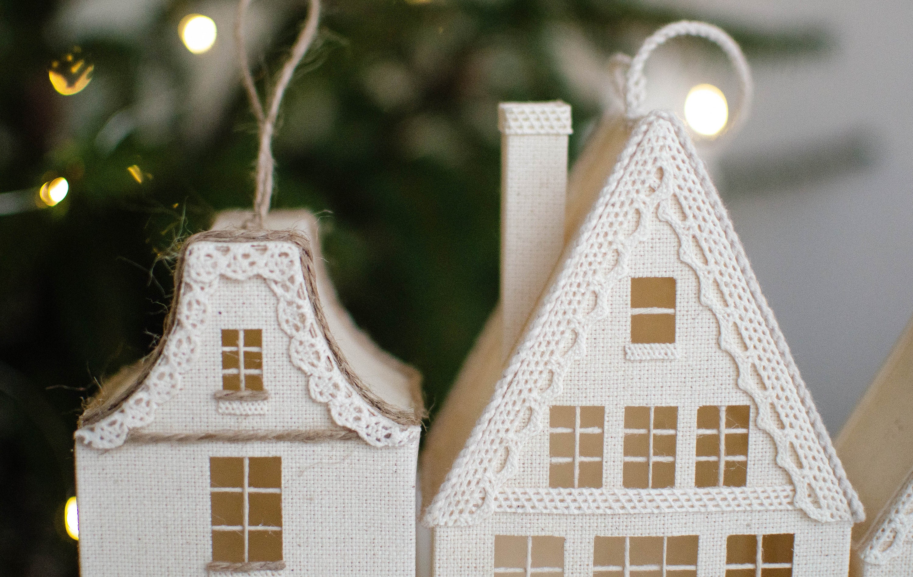 House Christmas ornament White Christmas gift Holiday Etsy