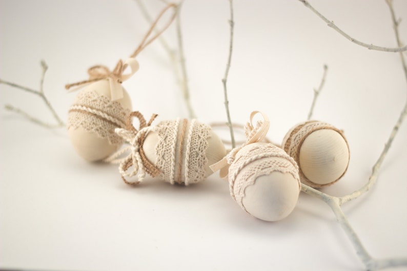 Set of Six Easter Eggs Easter Holiday Gift Easter Ornament Etsy