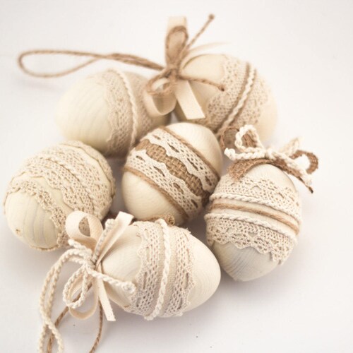 Set of Six Easter Eggs Easter Holiday Gift Easter Ornament Etsy