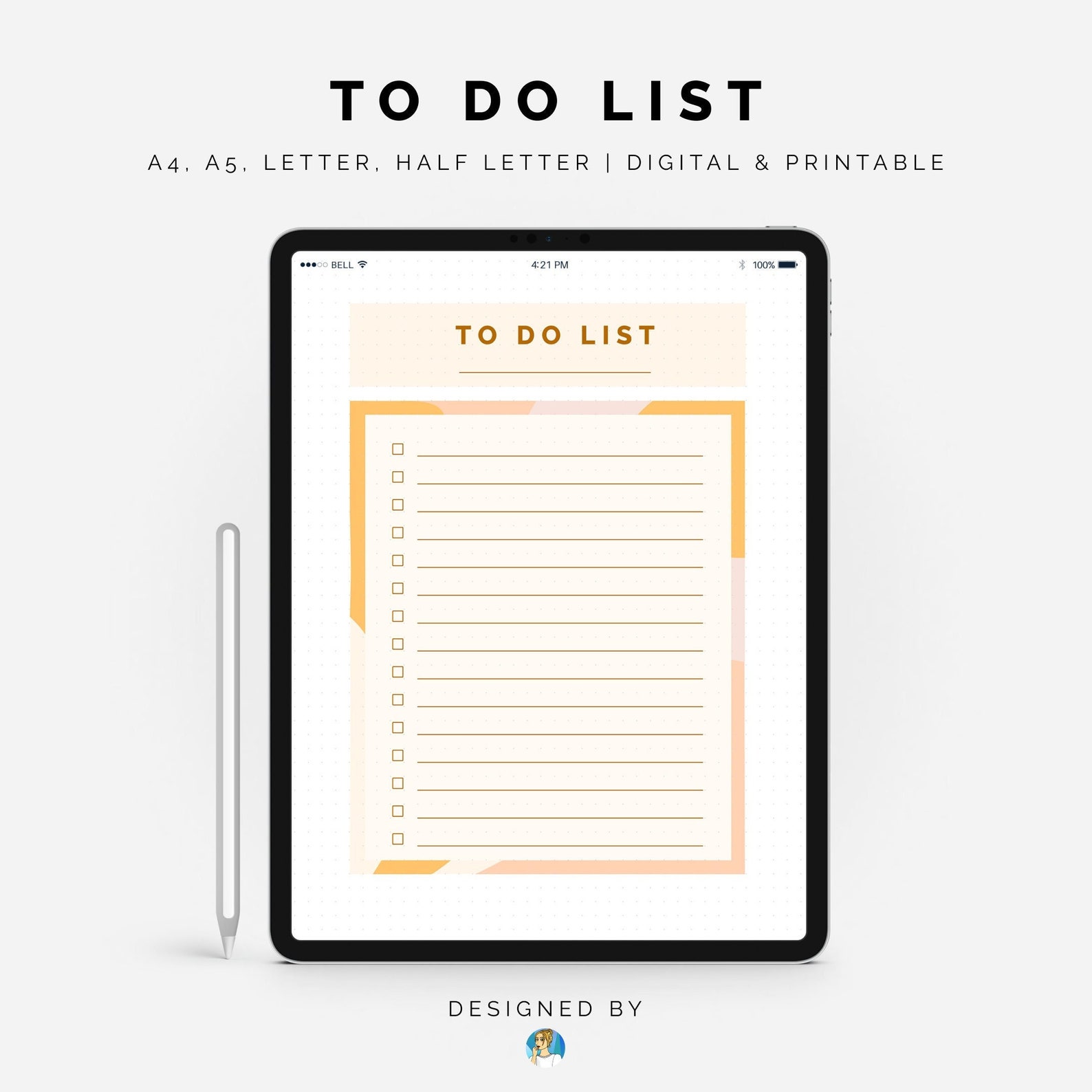 Printable to Do List Digital Template Task List Ipad Etsy