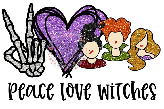 Peace love basic witch sublimation design PNG download Peace love witches sublimation download Peace love halloween Peace love witch png