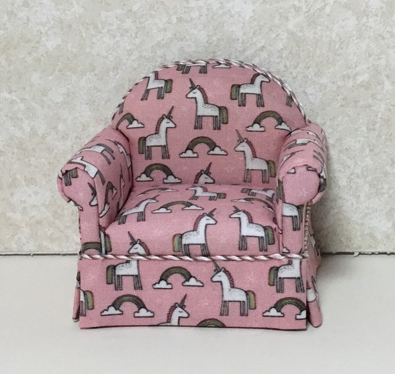Dollhouse Miniatures Artisan OOAK Unicorn Easy Chair