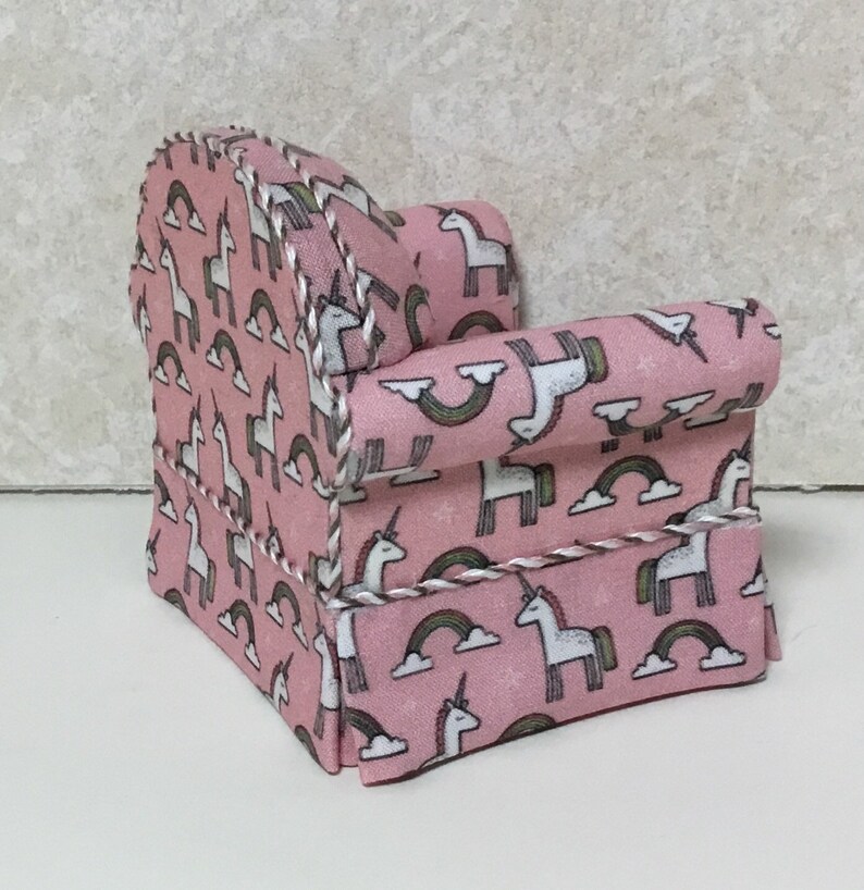 Dollhouse Miniatures Artisan OOAK Unicorn Easy Chair