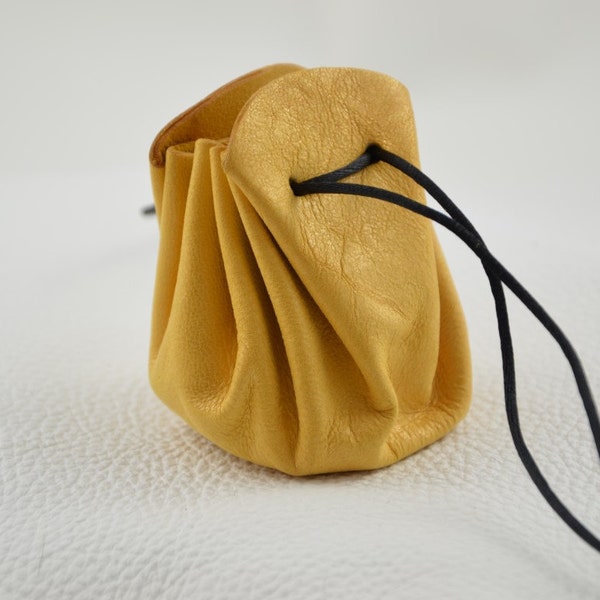 Leather coin pouch / purse / sack
