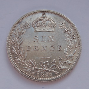 Queen Victoria Silver Sixpence Coin Made in London