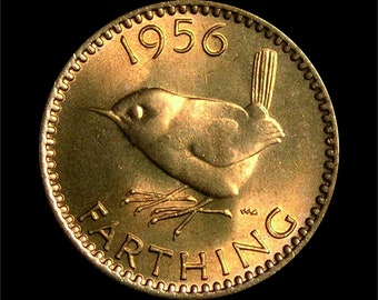 70e verjaardag 1956 Farthing-munt