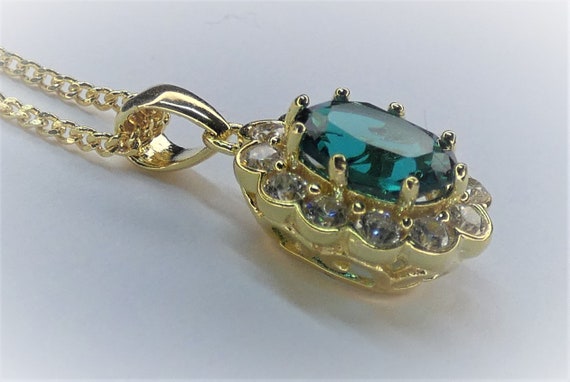 Helenite Necklace Silver 18ct Gold Plated With Chain Etsy Australia