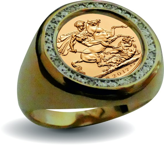 Buy 22ct Gold Quarter Sovereign Ring Online in India Etsy