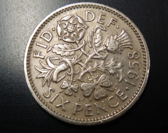 Vintage Sixpence Birthday Coin 1953 to 1967 Free Delivery