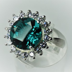 Blue Helenite Sterling Silver Ring Made in England