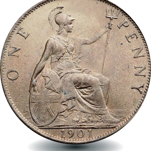 1901 Queen Victoria Penny Coin