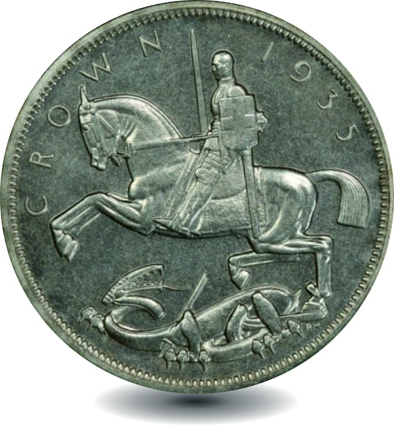 1935 Silver Jubilee Crown Coin - King George V 'rocking Horse' - Etsy