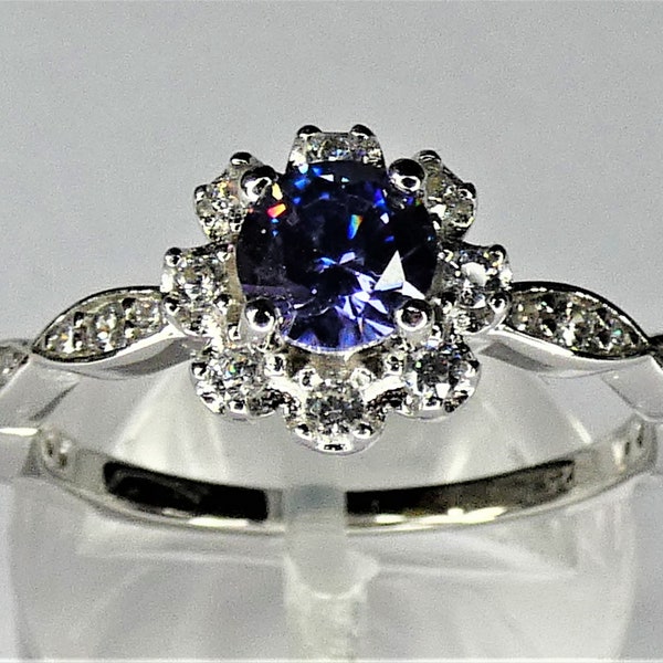 Ladies Delicate Silver Tanzanite Ring