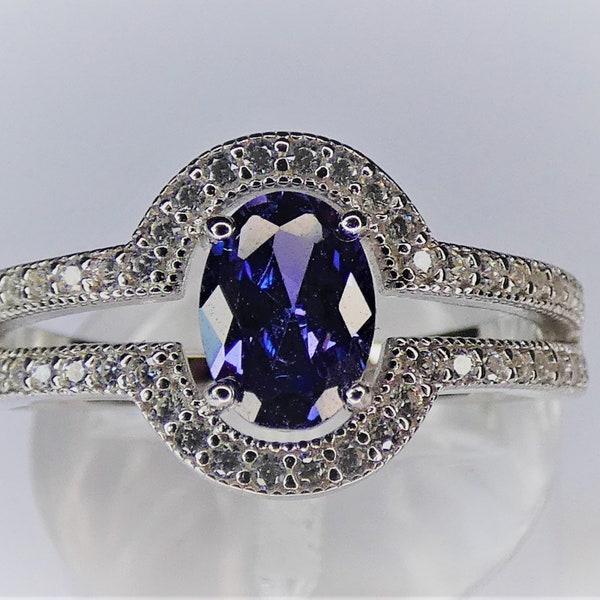 Tanzanite Art Deco Silver Ring