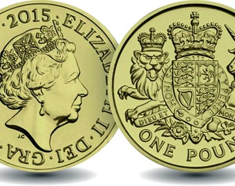 Uncirculated One Pound Coin 2015 Made in UK