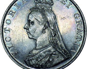 1889年 ヴィクトリア女王ダブルフローリン銀貨 - Etsy 日本