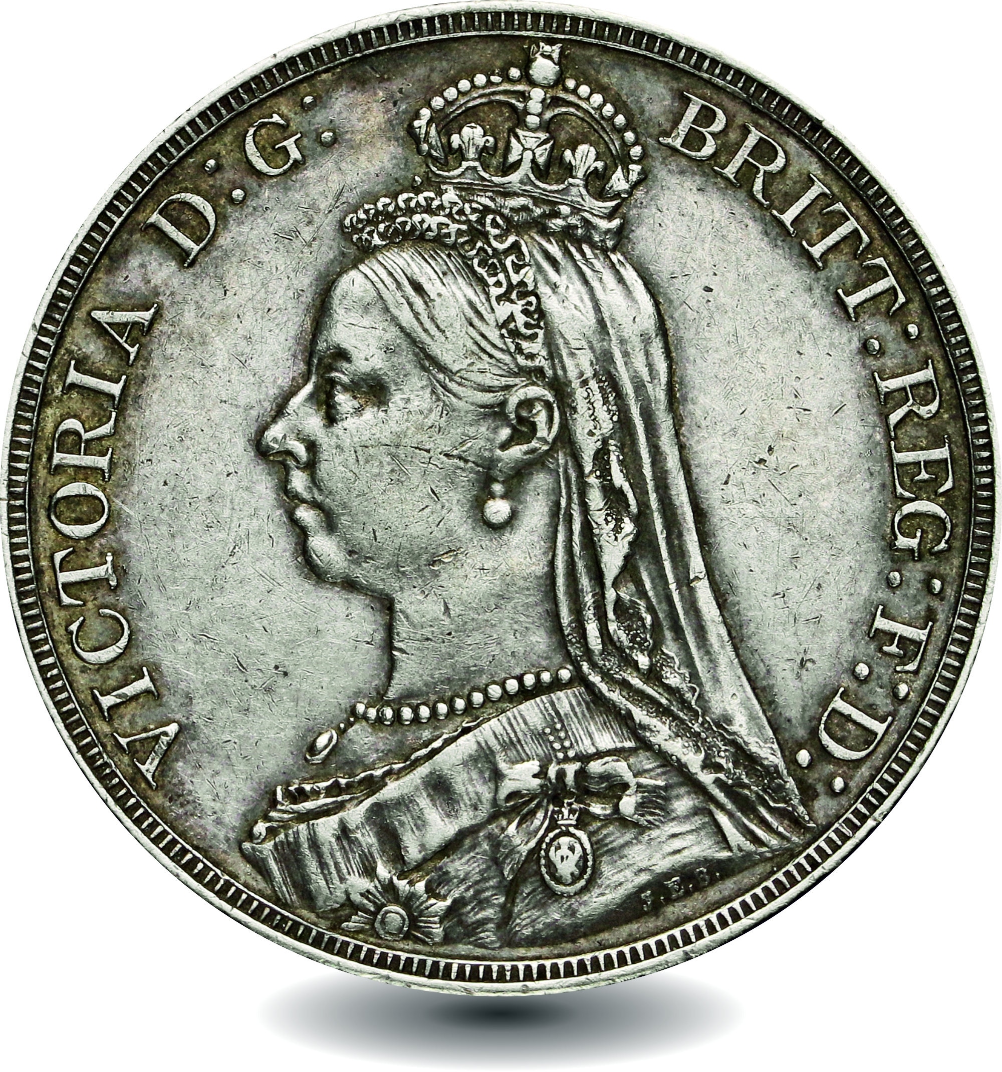 アクセサリー antique vintage old silver crown coin 1887 Queen Victoria Silver Crown - Etsy