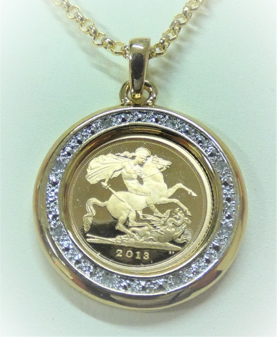 Buy Genuine SOLID 9K 9ct YELLOW GOLD Full Sovereign Coin Holder Pendant  Online in India - Etsy