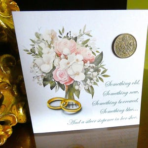 Glückliche Hochzeit Sixpence Geschenkkarte