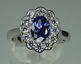 Silver Tanzanite Ring Handmade in England