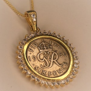 Sixpence Coin Necklace Choice of Years 1930 to 1970