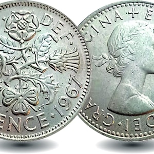 1967 Sixpence Coin 58th Birthday Gift