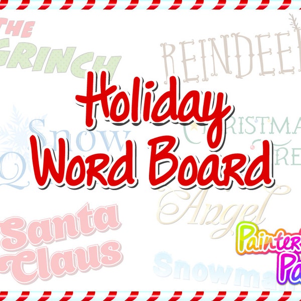 Digital Download - Face Painter Holiday Christmas Word Board