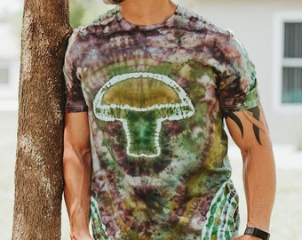 Mushroom shirt, Tye dye shirt, Mycology shirt, Ice tie dye, Long distance boyfriend gift, All sizes