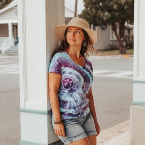 Purple geode tie dye shirt, Hippie clothes women, Tye dye shirt, Ice dye, 40th birthday gifts for women image 3