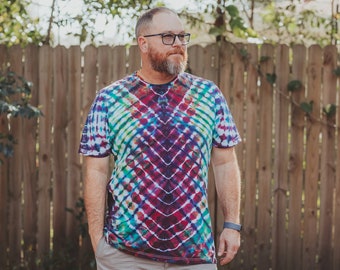 Trippy tie dye shirt, Tye dye shirt, Alternative clothing, Hippie clothes men, 50th birthday gift for men