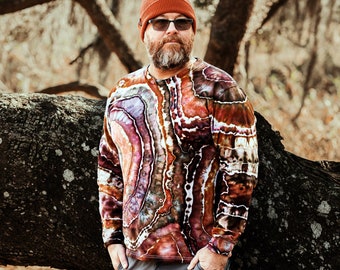 Geode tie dye shirt, Hippie clothes men, Long distance boyfriend gift, All sizes