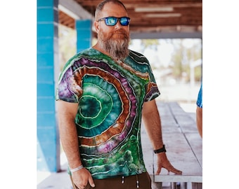 Geode tie dye, Hippie clothes men, Tye dye shirt, Long distance boyfriend gift, All sizes