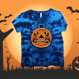 Pumpkin face shirt, Cute Halloween tshirt, Tye dye shirt, Halloween clothes for women, S-4X