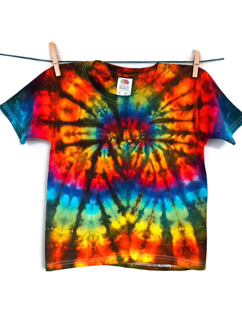 TIE DYE T SHIRT Top Hipster Fashion Tye Die Tshirt Festival Red Black Rainbow
