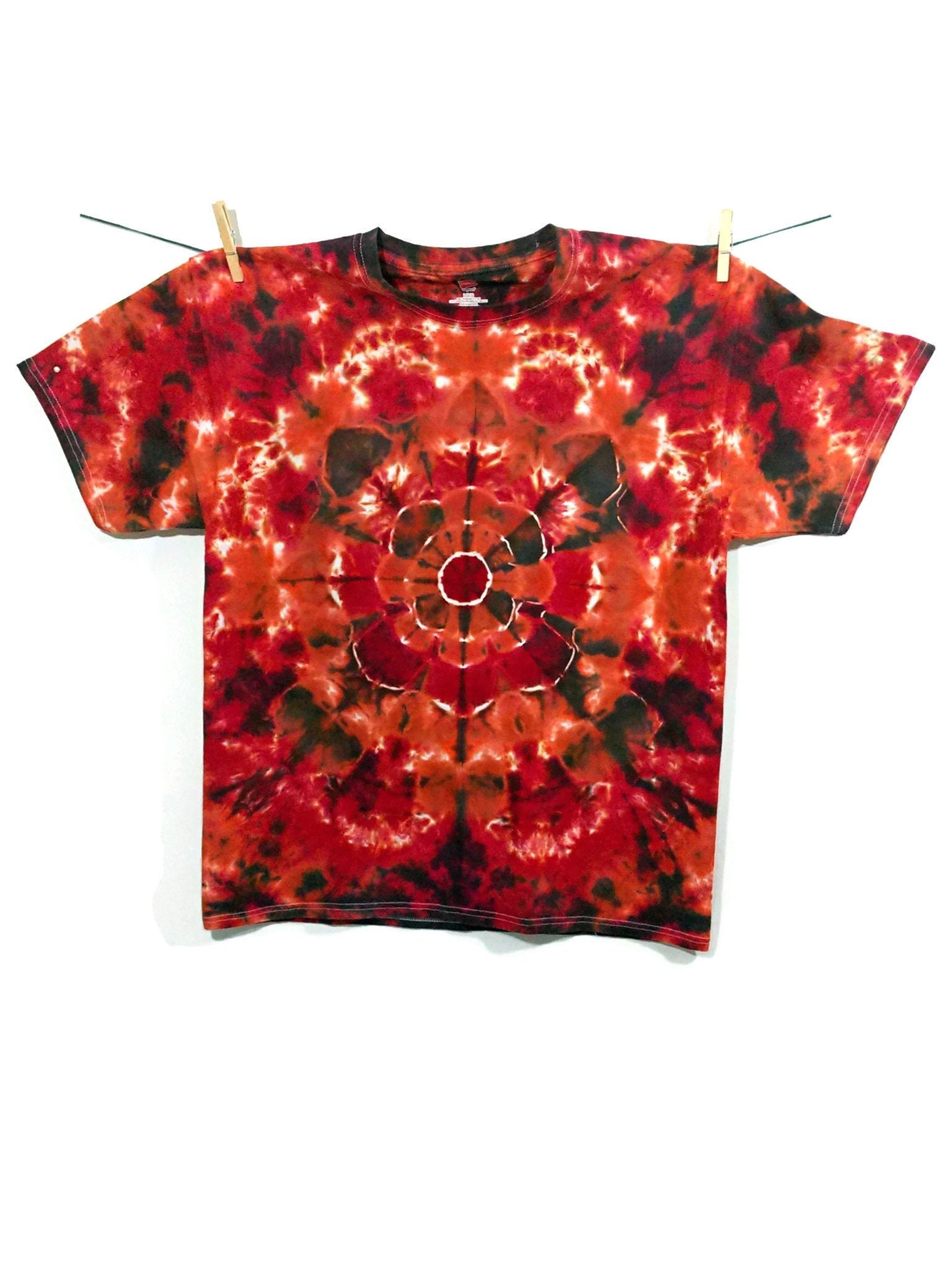 mens red tie dye shirt