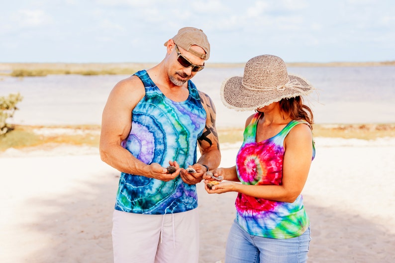 Geode Tie Dye Tank Top – Soft Cotton Unisex Jersey Tank, Ocean Agate, S–2X bild 6