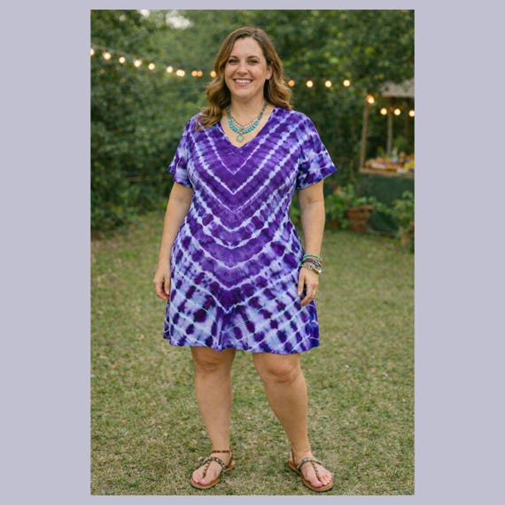 purple tie dye t shirt dress Purple Tie Dye T-Shirt Dress exclusive at Totally Bri LLC XL