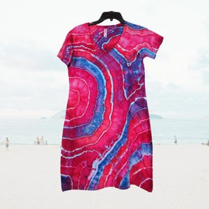 Tie dye dress, Women beach and summer dress, Boho chic clothing, Gift for best friend female, S/M