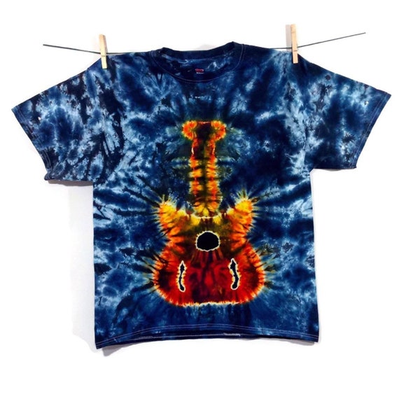 Custom guitar tie dye tshirts Mens guitar shirts Etsy