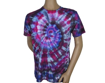 Tye dye shirt, Groovy spiral ice tie dye, Hippy clothing, Long distance relationship gifts, Unisex Large